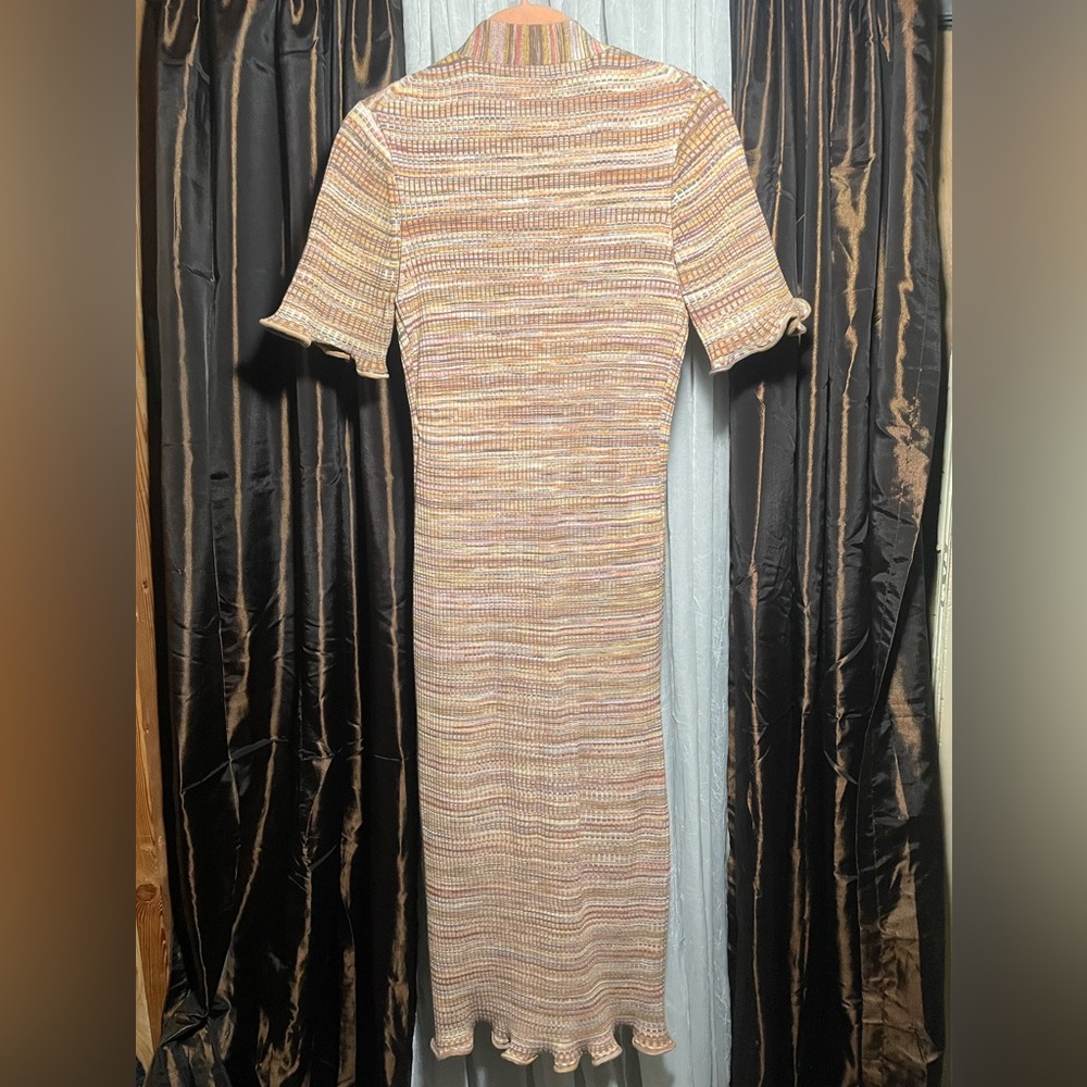 JONATHAN SIMKHAI Striped Midi Length Dress Sz. M - Picture 3 of 8